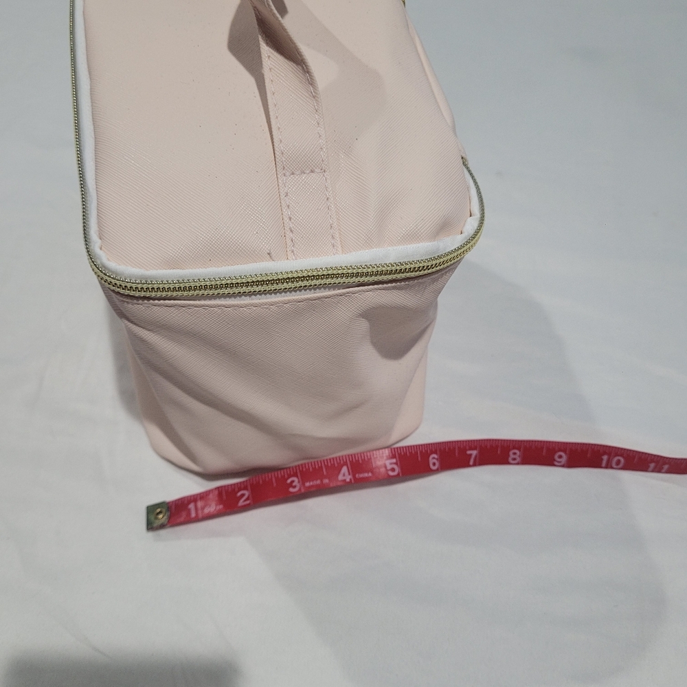 Pink Cosmetic Bag Travel Case Toiletries Carryall Overnight Brush Holder Pocket - Picture 8 of 13